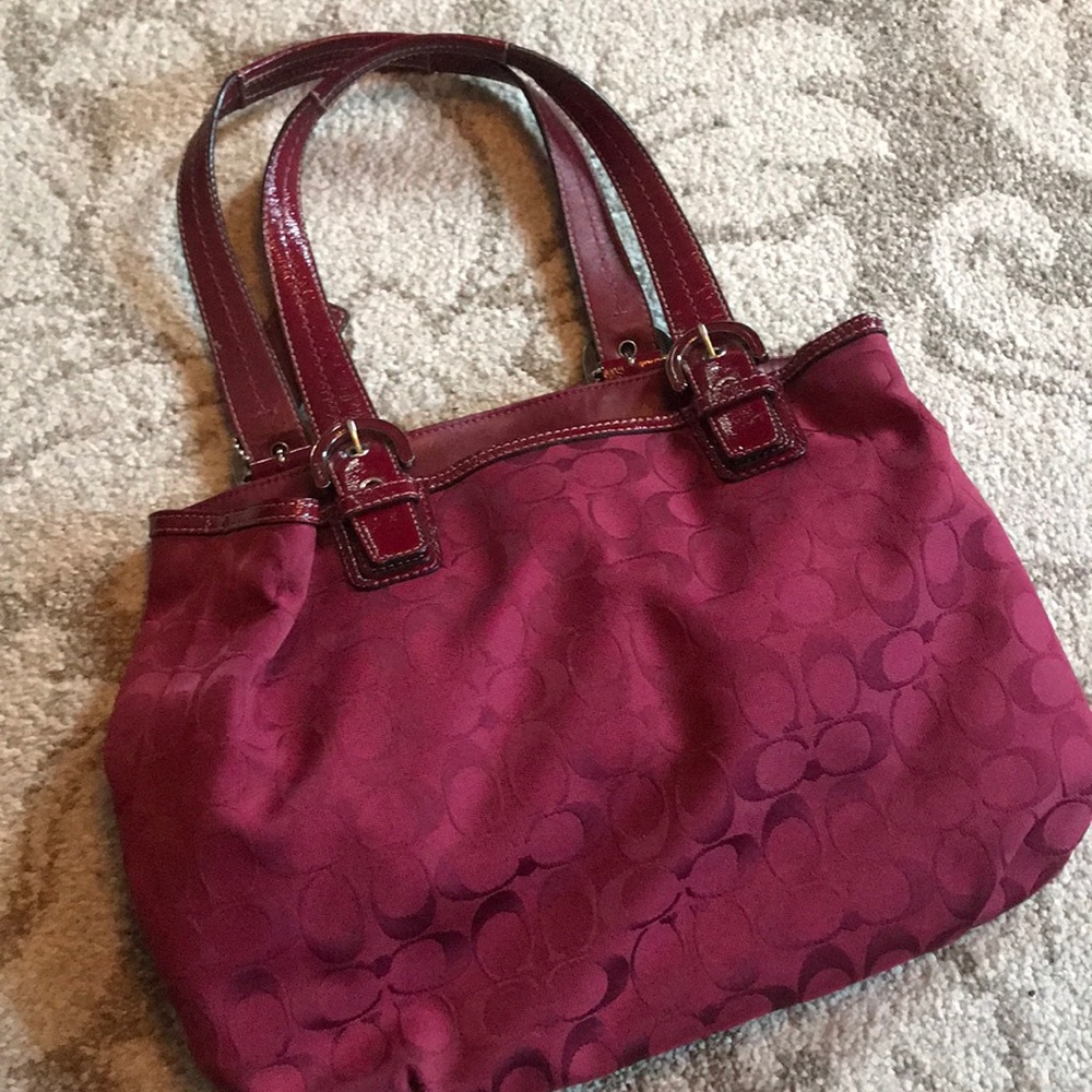 Authentic Burgundy Coach Purse
